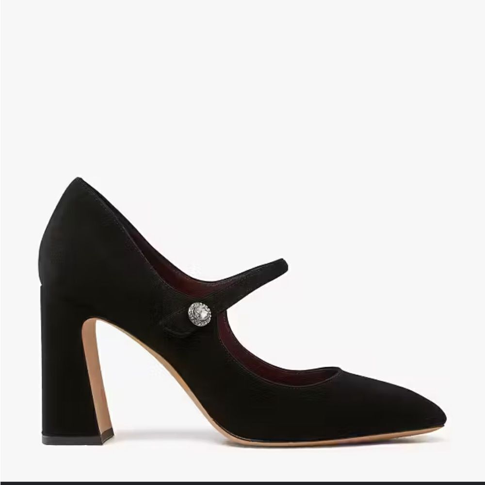 Kate Spade Maren pump Mary Jane rhinestone suede heel 9.5
